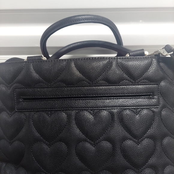 Women's Betsey Johnson XOXO Bow Tote Handbag Satchel  multi  compartments Black - Picture 3 of 10